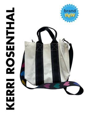 Kerri Rosenthal Mini Canvas Tote Bag w/Hearts - New with Tags